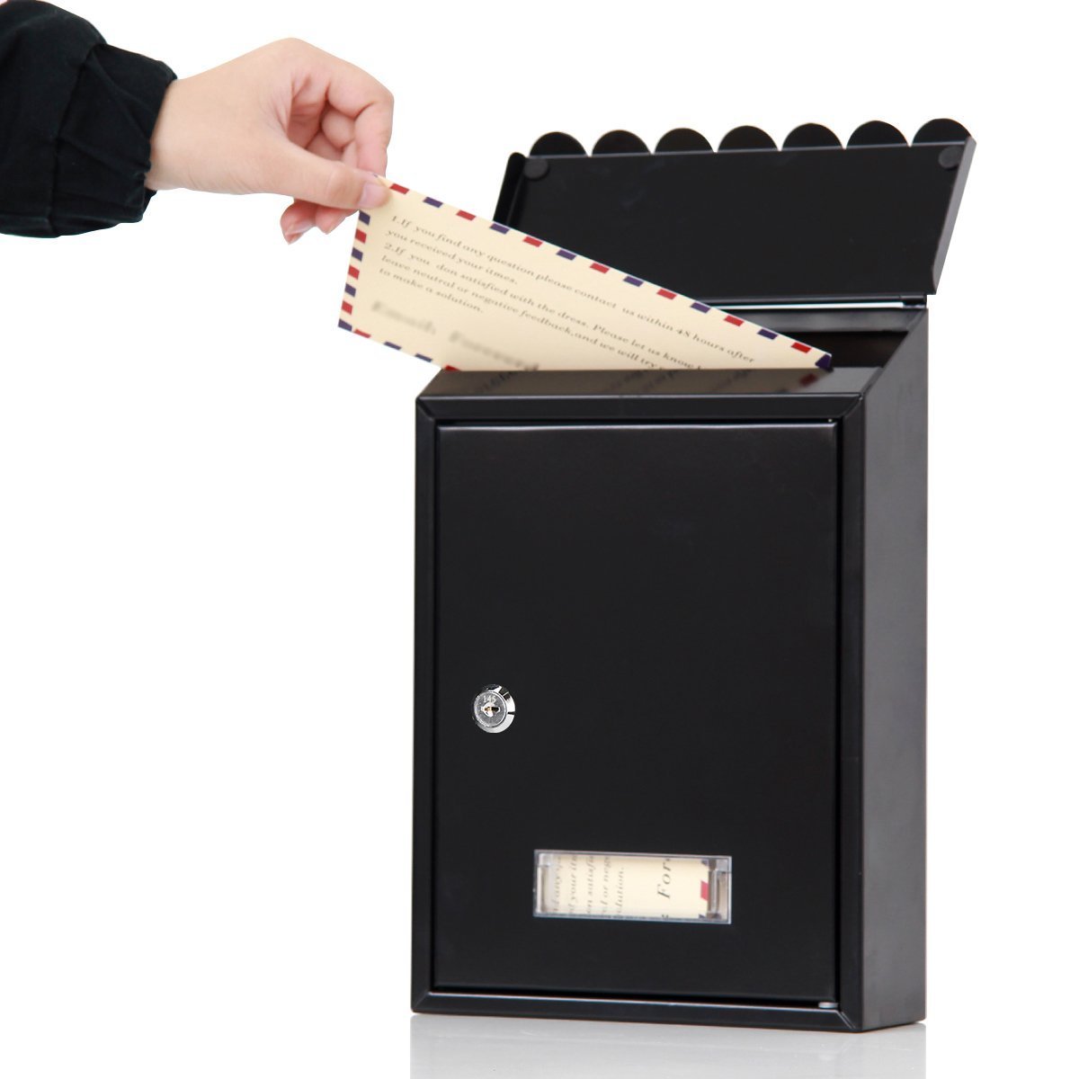 Housing wall mounted delivery envelope box, outdoor waterproof metal mailbox, apartment steel anti-theft mailbox