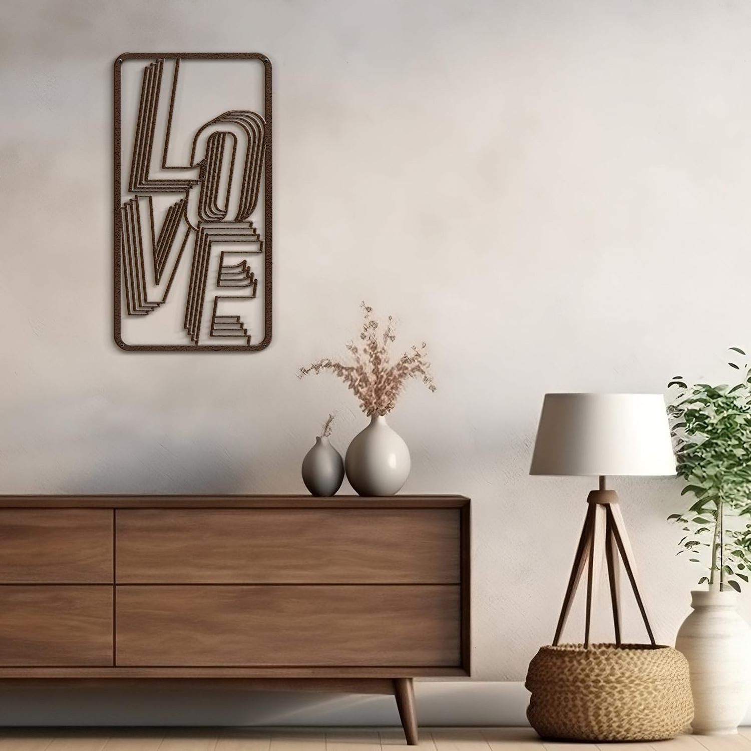 2024 Best-Selling Modern Abstract Metal Wall Art Love Sculpture Hangings for Home Decor for Living Room and Bedroom