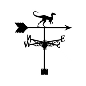 Dinosaur Weather Vane Stainless Steel Wrought Iron Garden Decoration Metal Roof Ornament Painted Animal Weather Vane Ornament