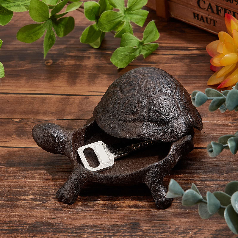 Factory Wholesale Custom Cast Iron animal Key Hider Keyholder Metal Yard Figurine Outdoor Indoor Decoration Garden Accessory