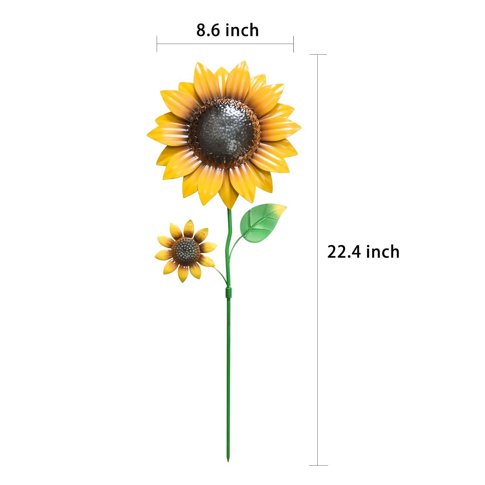 2024 Factory Direct Sale Sunflower Garden Decor Metal Flowers Shaking Head Yard Art Outdoor Patio Lawn Decoration for Spring