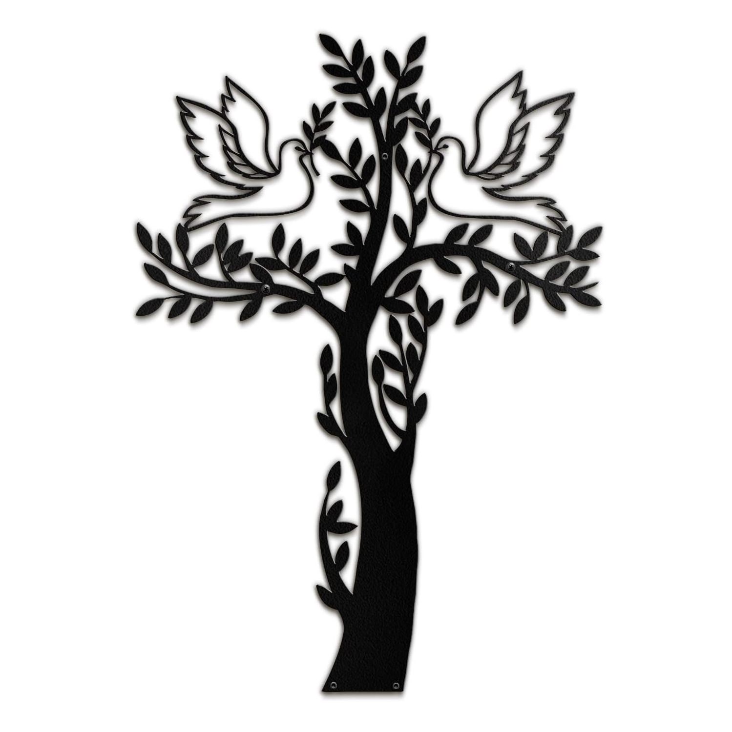 2024 Factory Best Seller Abstract Dove Tree Wall Sculpture Peaceful Coexistence Metal Art Decor for Home for Living Room Bedroom