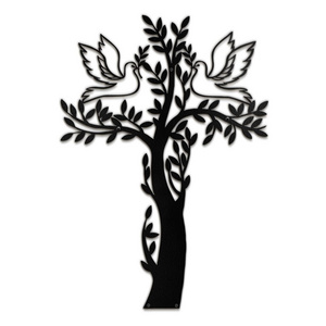 2024 Factory Best Seller Abstract Dove Tree Wall Sculpture Peaceful Coexistence Metal Art Decor for Home for Living Room Bedroom