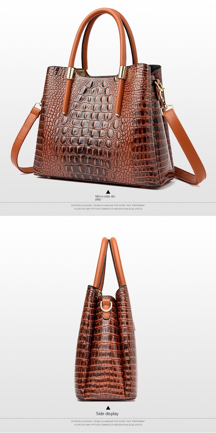 Fashion Shoulder Bags Leather Alligator Ladies hand bags Women  Handbag Luxury Crocodile Handbags Women's Tote Bags