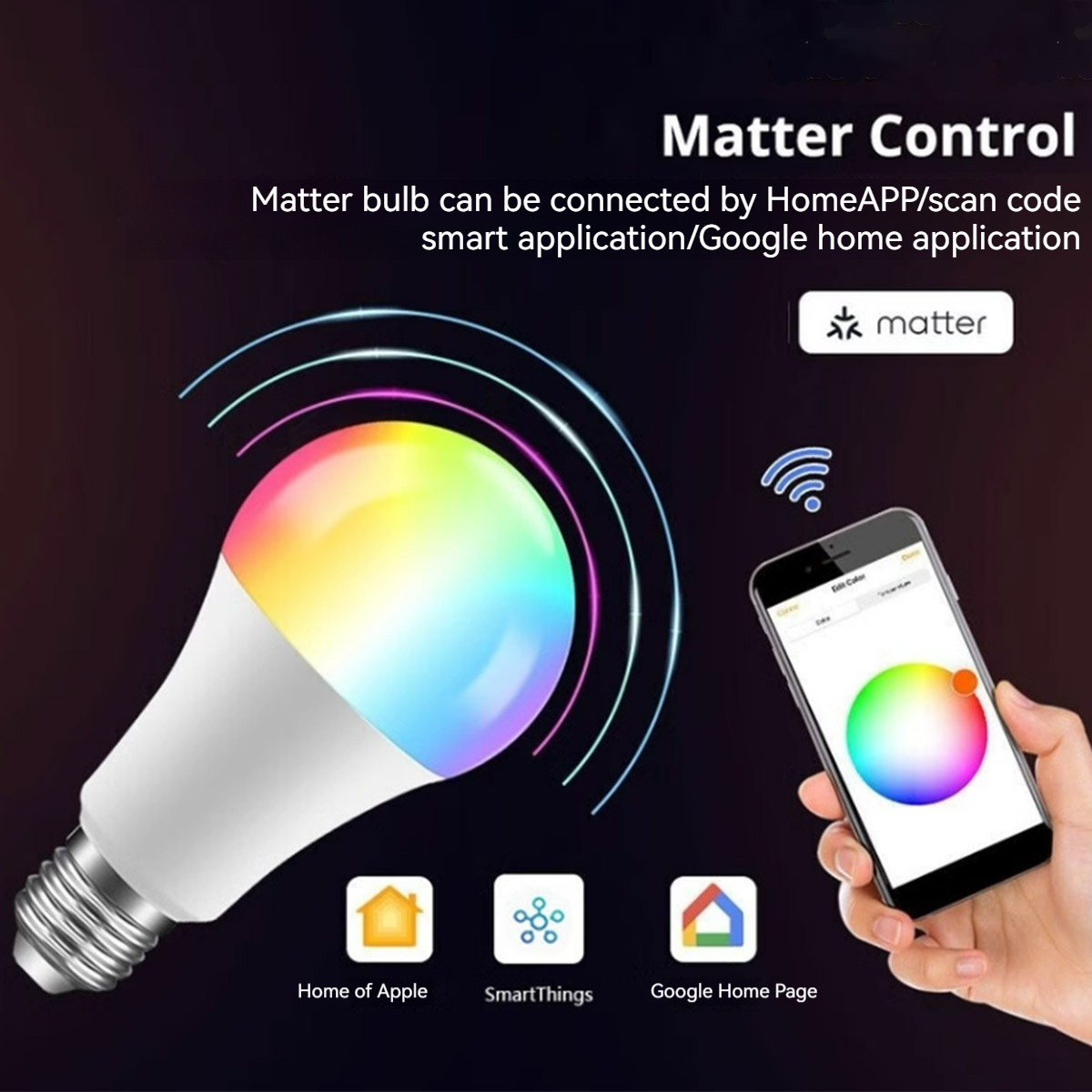 Matter Lighting Solutions 9w Energy Saving Bulb Lights Remote Control Of Matter Wifi Bluetooth Smart Rgb Bulb