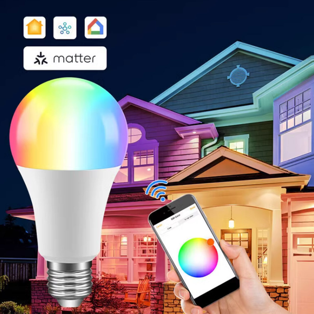 Matter Lighting Solutions 9w Energy Saving Bulb Lights Remote Control Of Matter Wifi Bluetooth Smart Rgb Bulb