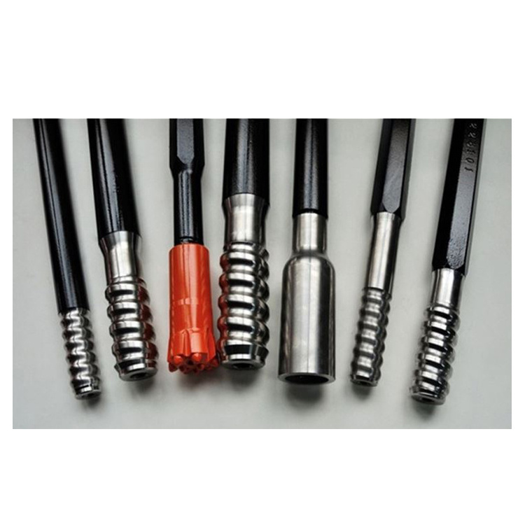 Hot Sale R25/R32/T38/T45/T51 threaded drill rod extension rod MF rock drill rod with high quality