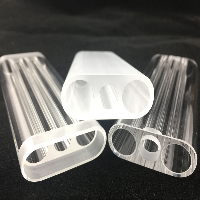 Original or Polished Triple Bore Quartz Flow Tube For Medical laser