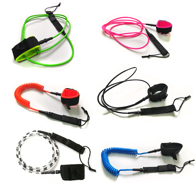 Good Quality TPU Surf Leash Coiled/Straight SUP Bodyboard Surfboard Leash Customized Surfing Rope Wrist Leash Leg Rope