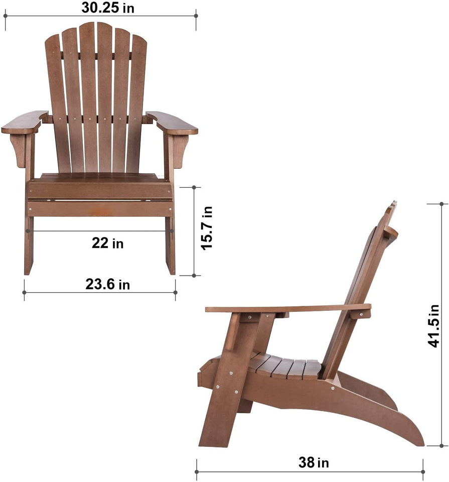 QUAWE Wholesale Outdoor Natural Solid Wood Adirondack Chairs Folding chair Furniture