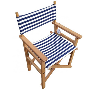 QUAWE solid color outdoor stripe wooden director chair folding floor camping chair garden chairs outdoor furniture