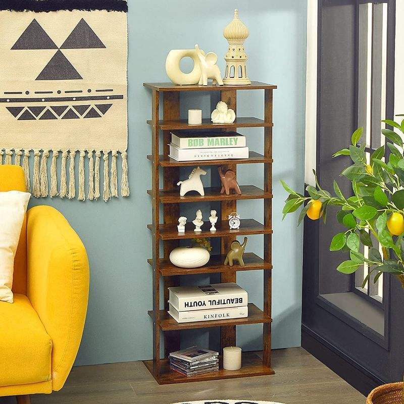 QUAWE Wholesale High Quality Saving Space Durable Vertical Shoe Rack 7 Tiers Shoe Rack