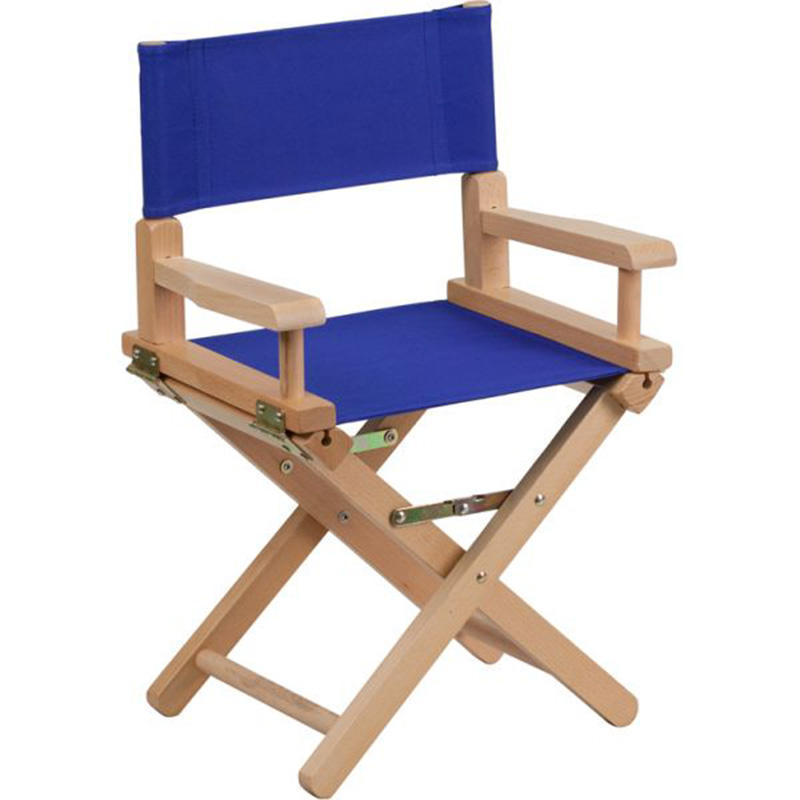 QUAWE Folding Chair Kids Portable Wooden Indoor Outdoor Furniture Patio Camping Backrest Beach Children Director Chair