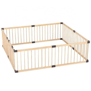 QUAWE Wood Baby Fence Big Size Foldable Baby Fence Easy to Carry Safety Sturdy Playpens for Toddler