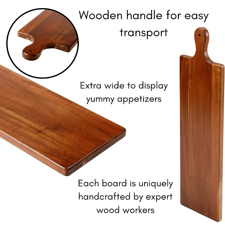 QUAWE Custom Wooden Chopping Boards With Handle Cutting Board Multifunctional Serving Tray Charcuterie Boards