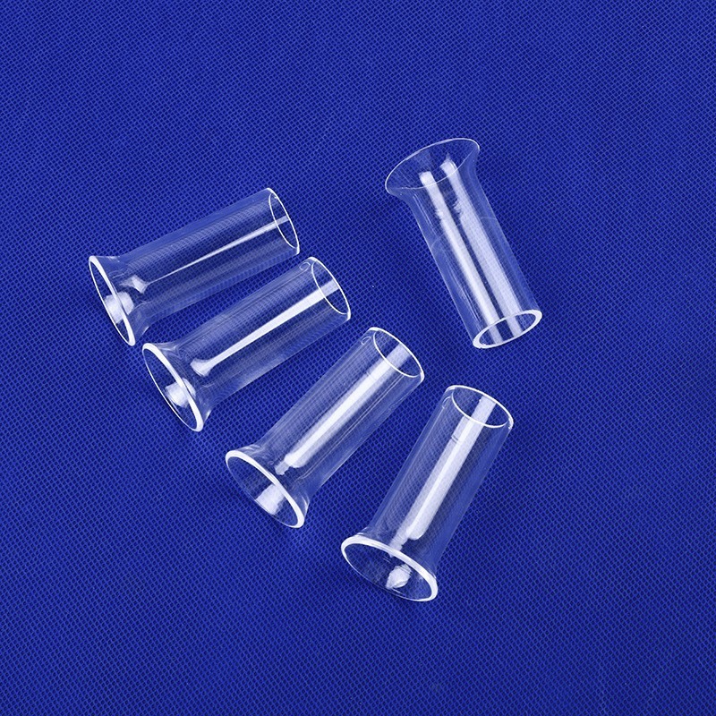 Customized Transparent Quartz Glass One End Sealing Tube Quartz Glass Pipe With Flange