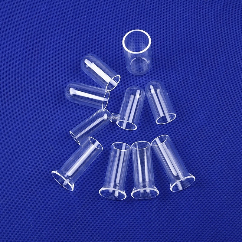 Customized Transparent Quartz Glass One End Sealing Tube Quartz Glass Pipe With Flange