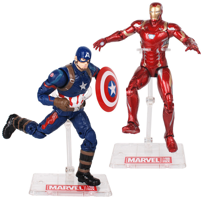 Hot Sale Cartoon Original Iron Man Spider-man Avengers Figure Marvel Action Figure with Stand