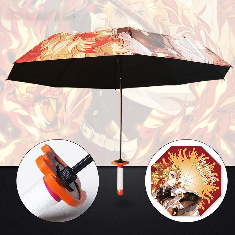 Narutos genshin impact umbrella Demon Slayer outdoor umbrella Japan anime Kimetsu no Yaiba windproof waterproof stick umbrellas