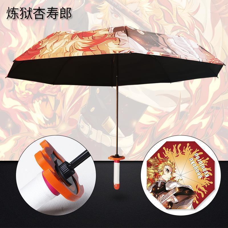 Demon slayer umbrella 7 Styles Eight Bones Kimetsu no Yaiba Three Folding Gift Katana Anime Umbrella Swords sombrilla paraguas