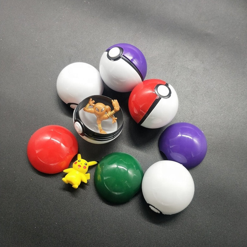 2023 Hot-sale Wholesale Capsule Toys 5 cm Plastic Pikachu Poke mon Ball With Cartoon  Pokemoned Figure Toy Inside