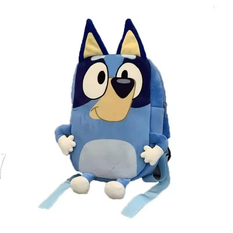 Fashion Bluei Dog Binge Backpack Plush Super Soft Kids Backpacks Double Shoulder Bag For Little Kids School Bag