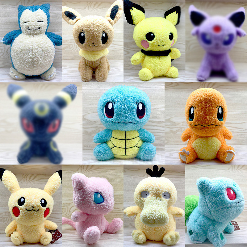 Wholesale 8 Inch Poke mon Plush Toy High Quality Pikachu Plush Squirtle Charmander Bulbasaur Stuffed Pokemoned Plush