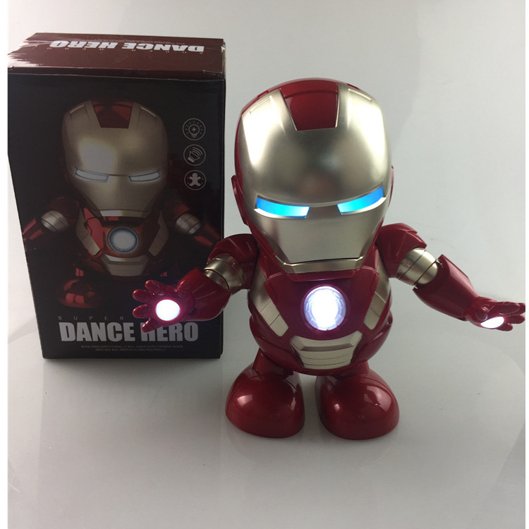 2023  Hot Sale Children Toys Dancing IronMan Music Robot Dancing SpiderMan figure