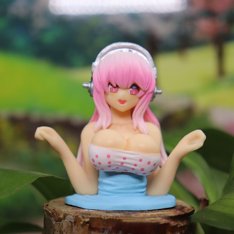 Anime Sexy Girl Figure Kanako Chest Shaking Ornaments Kanako Kawaii Anime Statue For Car Sexy Doll Figurine Decoration Doll