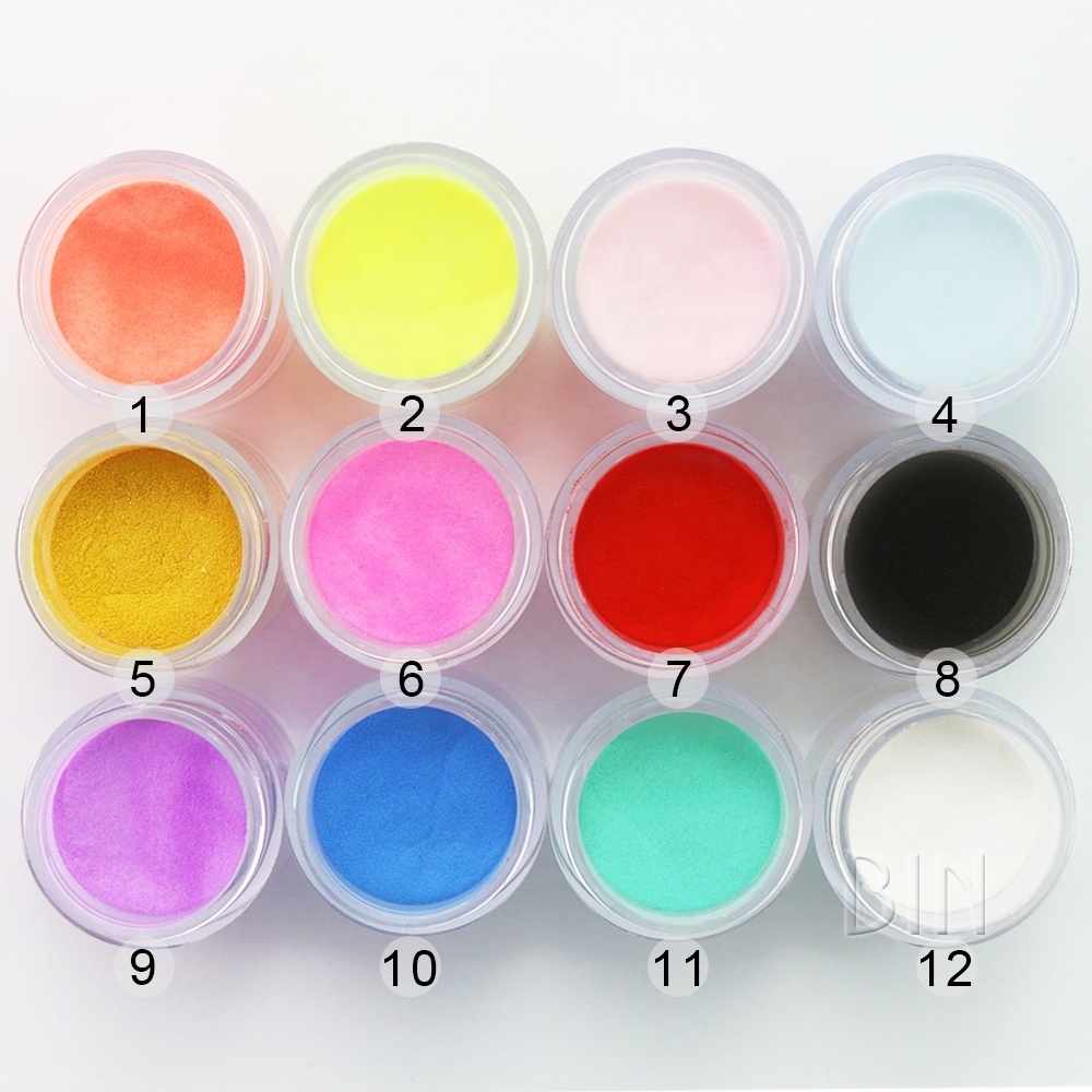 BIN 12color kit in stock best quality MSDS nail art acrylic powder