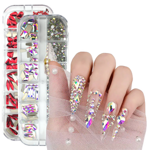 BIN Nail Art Stone Glitter Rhinestones Crystal AB Hotfix Sewing & Fabric Garment Rhinestone Glass Eco-friendly Mix Shape