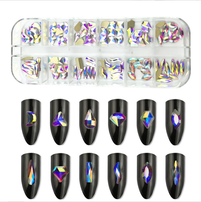 BIN Nail Art Stone Glitter Rhinestones Crystal AB Hotfix Sewing & Fabric Garment Rhinestone Glass Eco-friendly Mix Shape