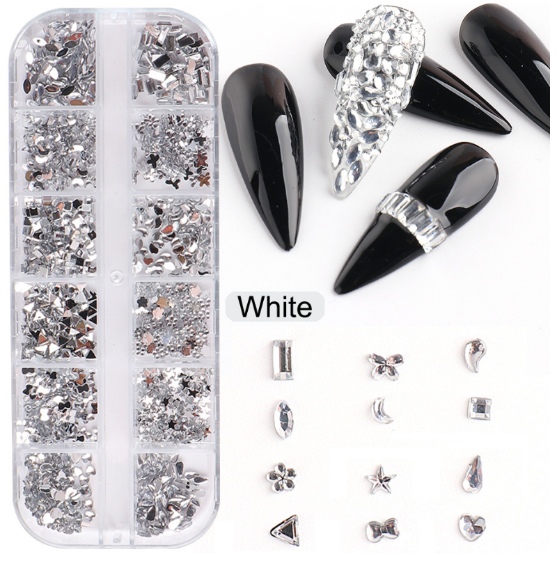 BIN Nail Art Stone Glitter Rhinestones Crystal AB Hotfix Sewing & Fabric Garment Rhinestone Glass Eco-friendly Mix Shape