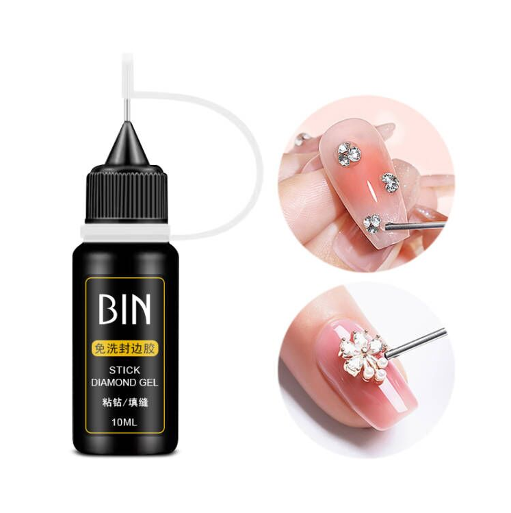 10ml Nail Art Edge Sticky Sealing Glue Rhinestone Glue Gel Fast Drying No-Wash Seam Filling Glue Manicure Tool