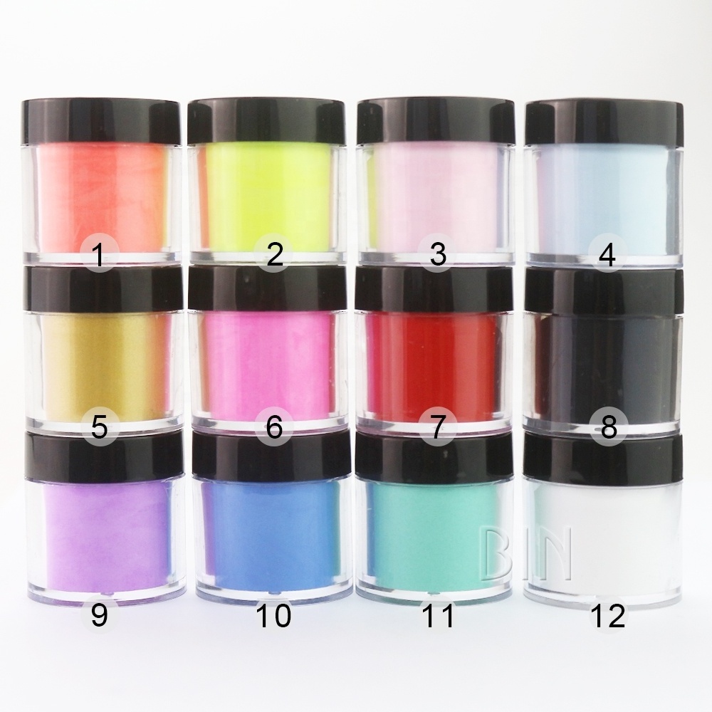 BIN 12color kit in stock best quality MSDS nail art acrylic powder