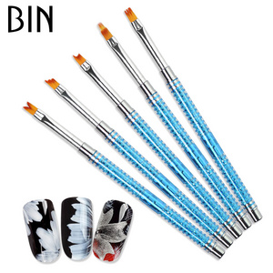 BIN nail art brushes set 3 pcs fiber brush on nail glue nail brush