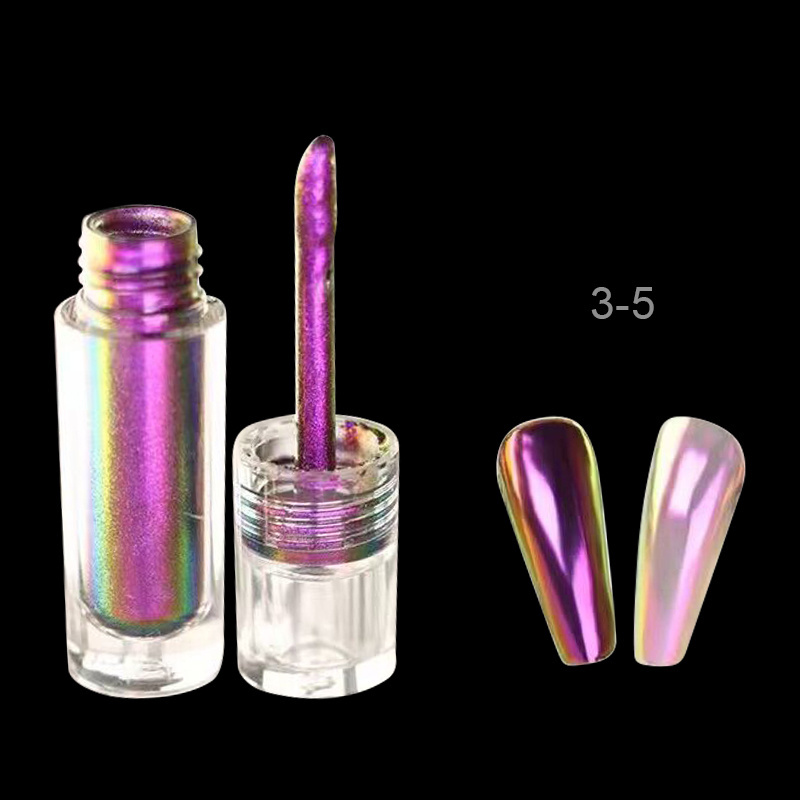 BIN Hot Selling 6 Gold Colors Magic Chrome Powder Liquid Mirror Effect Powder Nail Liquid