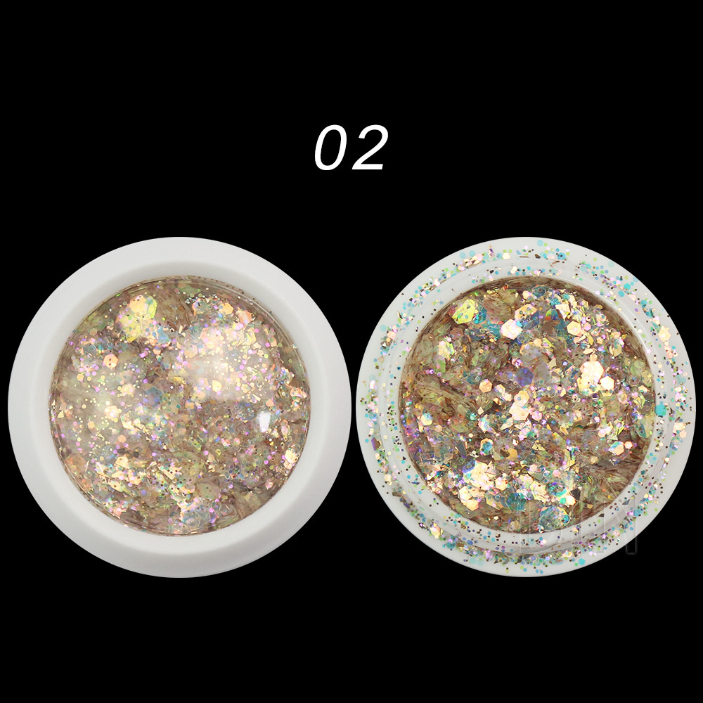 BIN 12 colors Nail Fairy Pupil Mixed Glitter holographic Decals Sequins for Nails