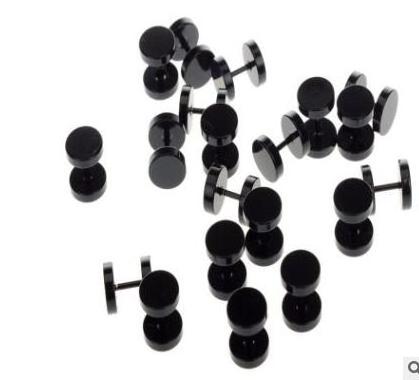 1PC Stainless Steel  Ear Plugs Flesh Tunnels Cheater Faux gauge Earrings Body Piercing Jewelry 6mm-14mm Gold Black Silver