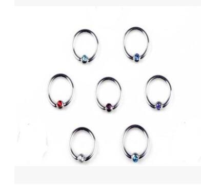 Titanium Opal Ear Septum Piercing Nose Ring Gem Ball BCR Piercings CBR Helix Tragus Labret Rings Piercings Body Jewelry