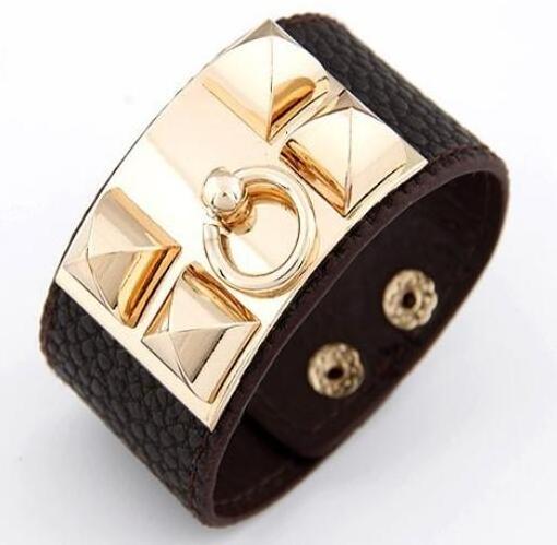 punk style exaggerated leather Cuff Bracelets charm temperament Wide Bracelets & Bangles