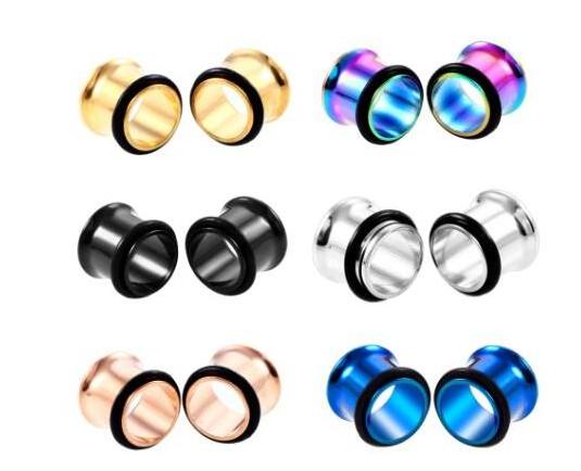 1pcs 316l Surgical Steel Single Flared Ear Flesh Hollow Tunnel Plug 6mm-25mm Ear Gauges Expander Stretcher Piercing Jewelry