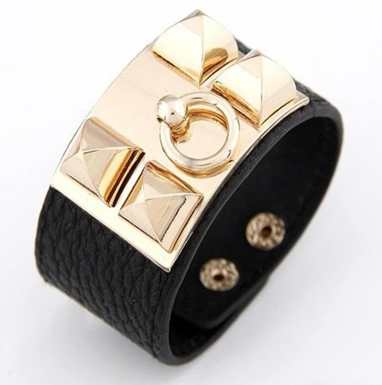 punk style exaggerated leather Cuff Bracelets charm temperament Wide Bracelets & Bangles