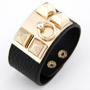 punk style exaggerated leather Cuff Bracelets charm temperament Wide Bracelets & Bangles