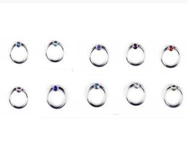 Titanium Opal Ear Septum Piercing Nose Ring Gem Ball BCR Piercings CBR Helix Tragus Labret Rings Piercings Body Jewelry