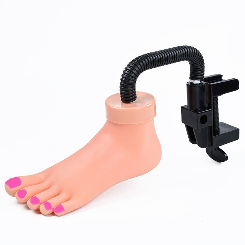 Practice Fake Training Foot Flexible Movable Soft Silicone Fake Foot Tool for Nails Tips Art Training Display