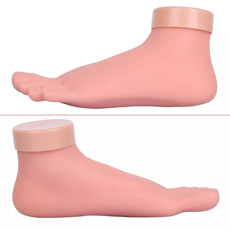 Practice Fake Foot Model Flexible Movable Soft Silicone Prosthetic Manicure Nail Art Training tool