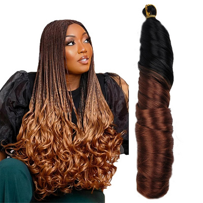 Yaki Pony Style Wavy Crochet Braid Spiral Loose shiny Silky Wave Hair French Curls Synthetic Curly Braiding Hair