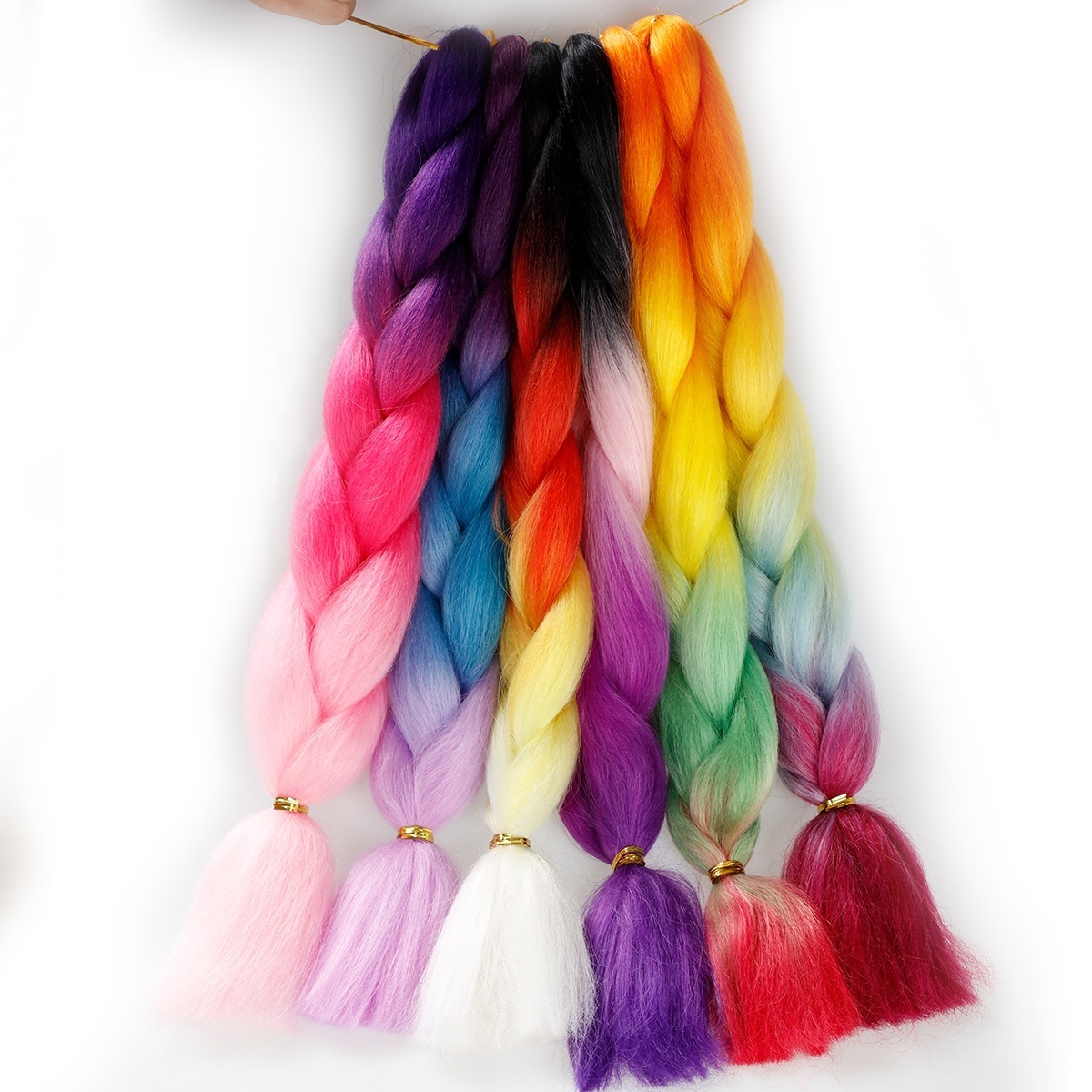 2022 Wholesale Braiding Hair 100 Color Available 100g 24inch for Crotchet Jumbo Hair Braid Synthetic Hair Extension Jumbo Braid