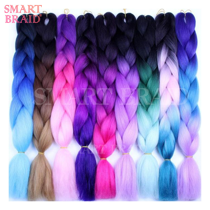 2022 Wholesale Braiding Hair 100 Color Available 100g 24inch for Crotchet Jumbo Hair Braid Synthetic Hair Extension Jumbo Braid